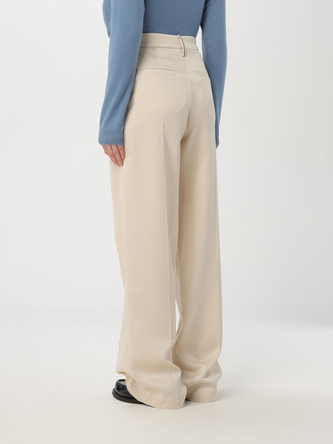 Brunello Cucinelli Wide-leg Casual Pants In Nude