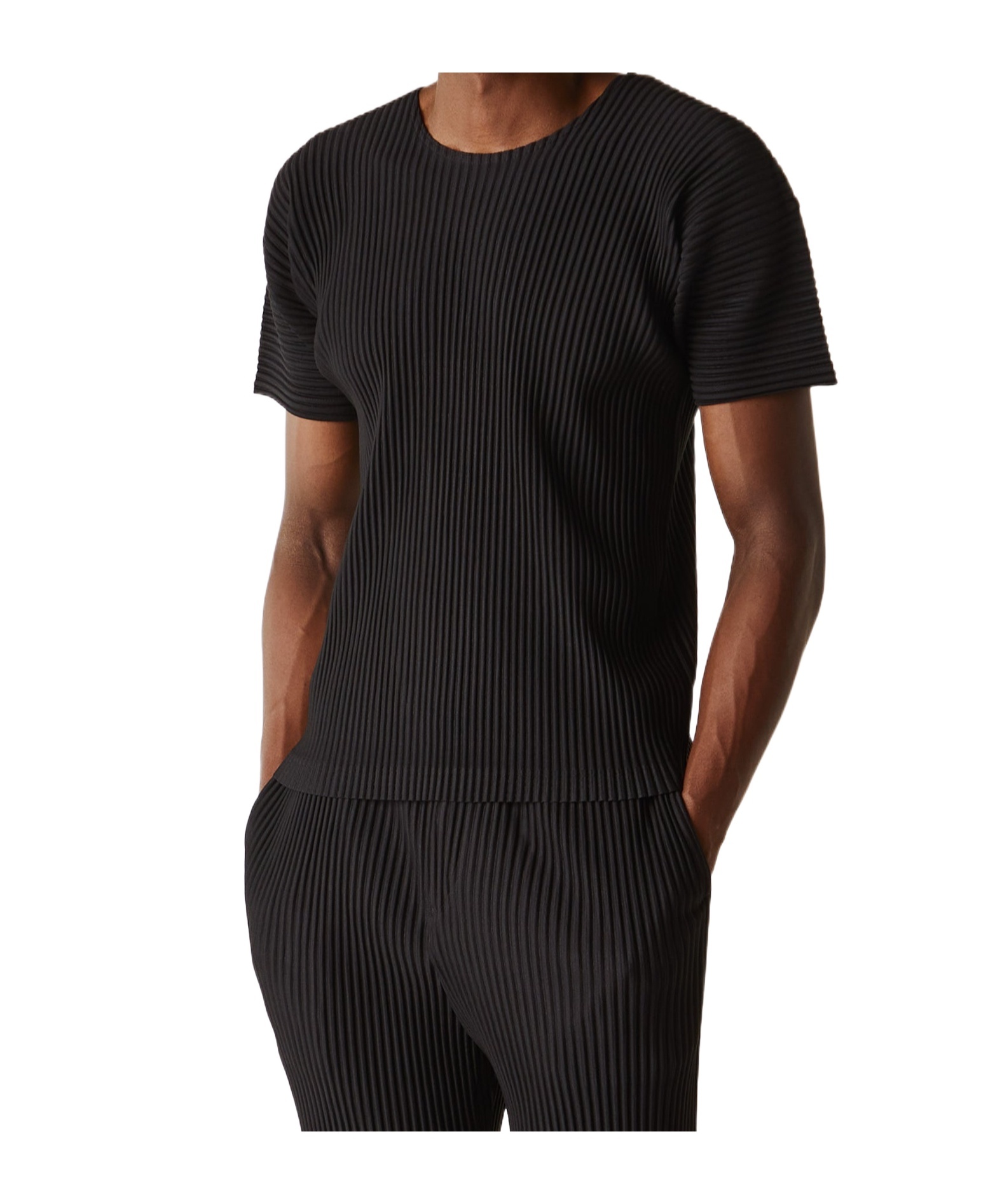 Issey Miyake Black Basics T-shirt In Black