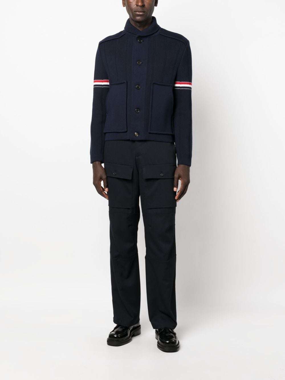 Thom Browne Single-breasted Button-fastening Coat In Black