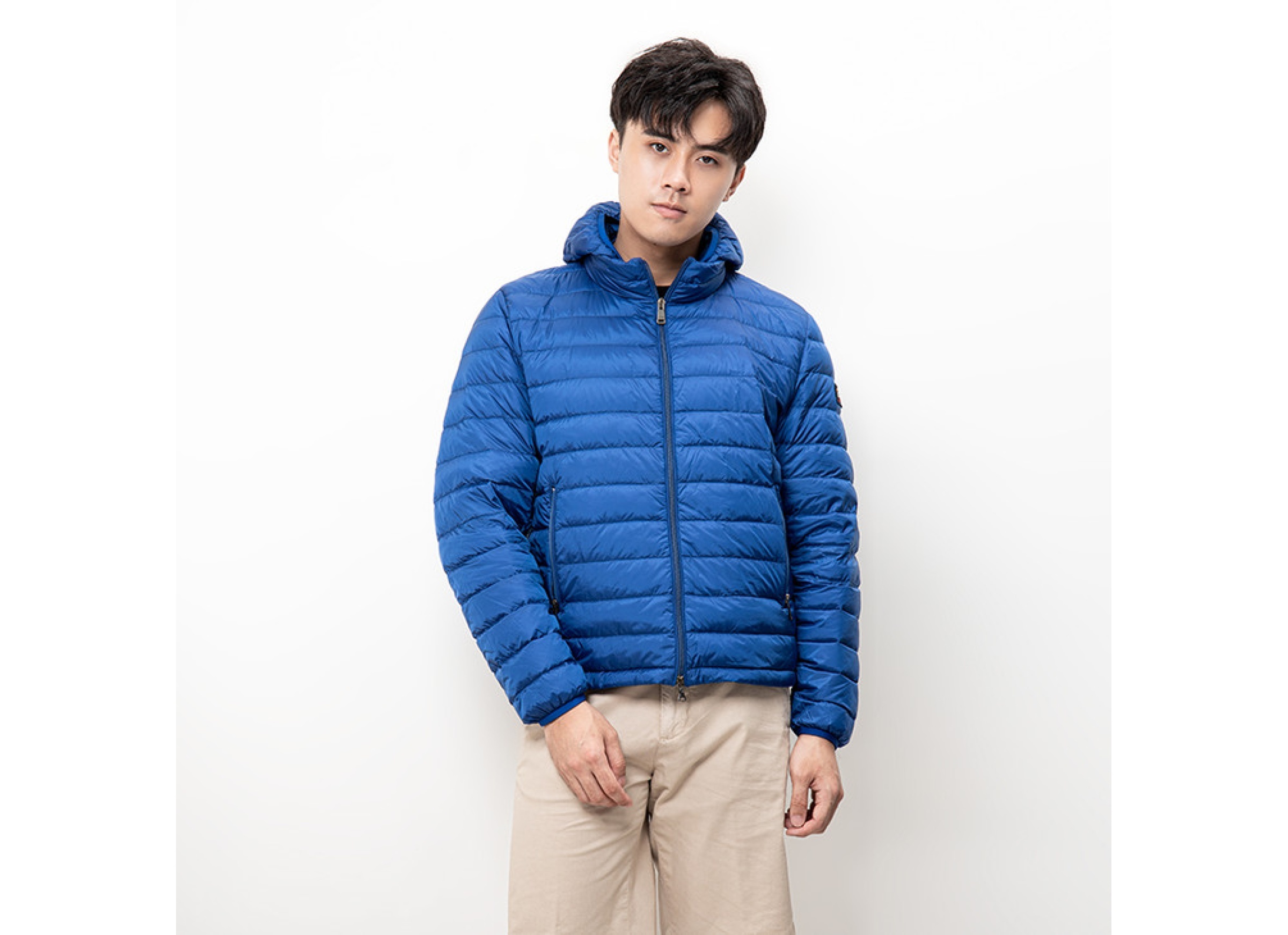 Paul & Shark Logo Down Jacket In Blue