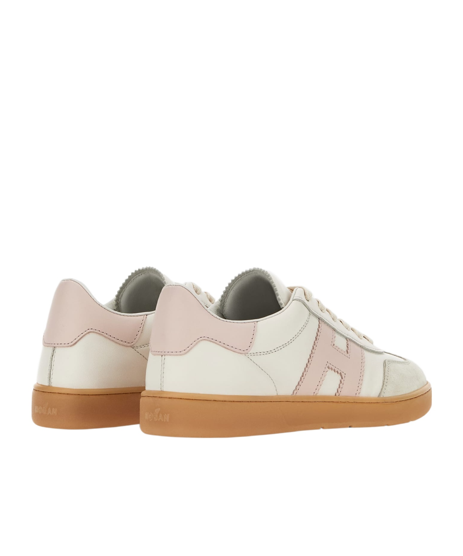 Hogan Cool Low-top Sneakers With Contrasting Suede And Leather In Nude