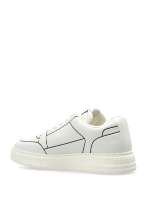 Emporio Armani Logo Printed Low-top Sneakers In Animal Print