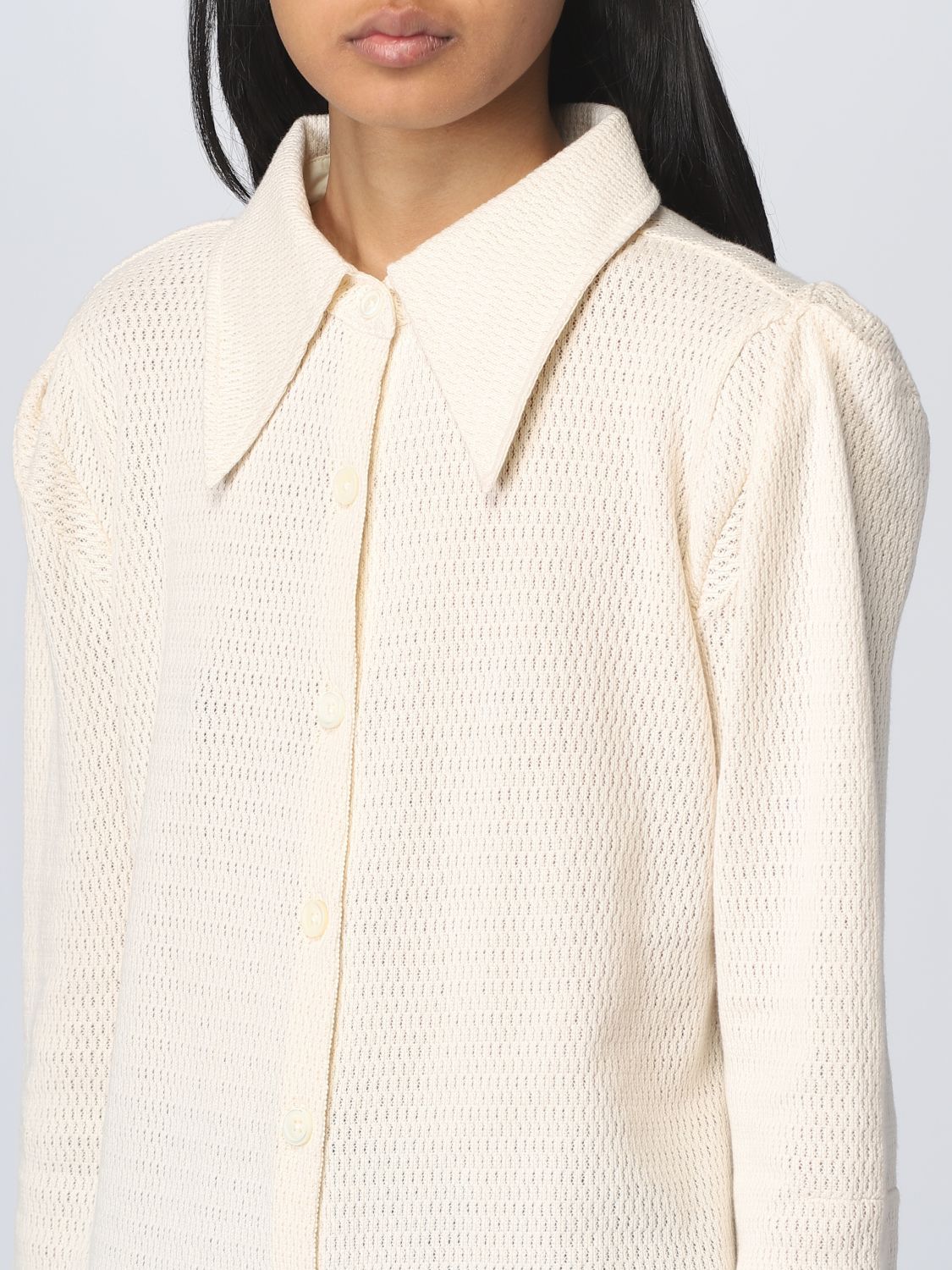 Our Legacy Open-knit Long Shirt In White