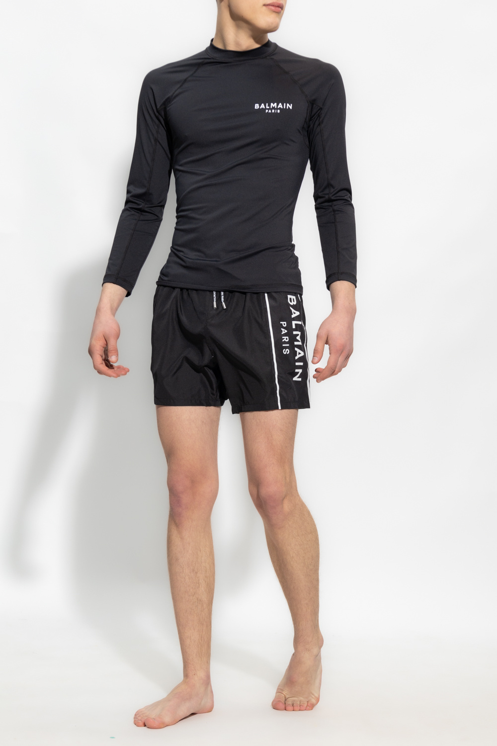 Balmain Logo-print Slim T-shirt In Black