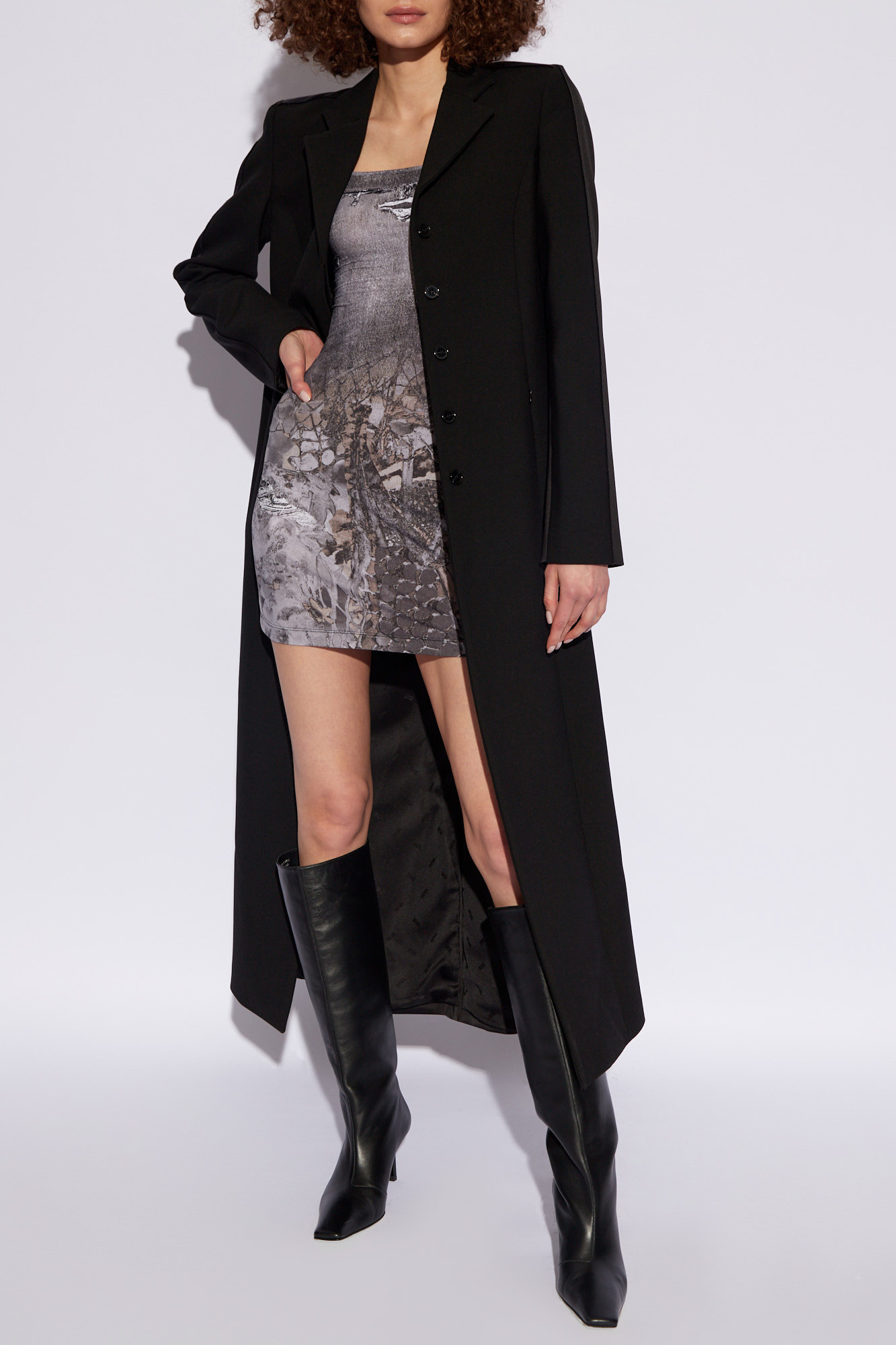 Diesel G-fine Single-breasted Coat In Black