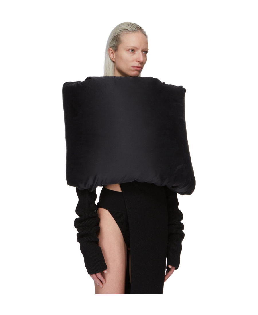 Rick Owens Padded Silk Scarf In Black