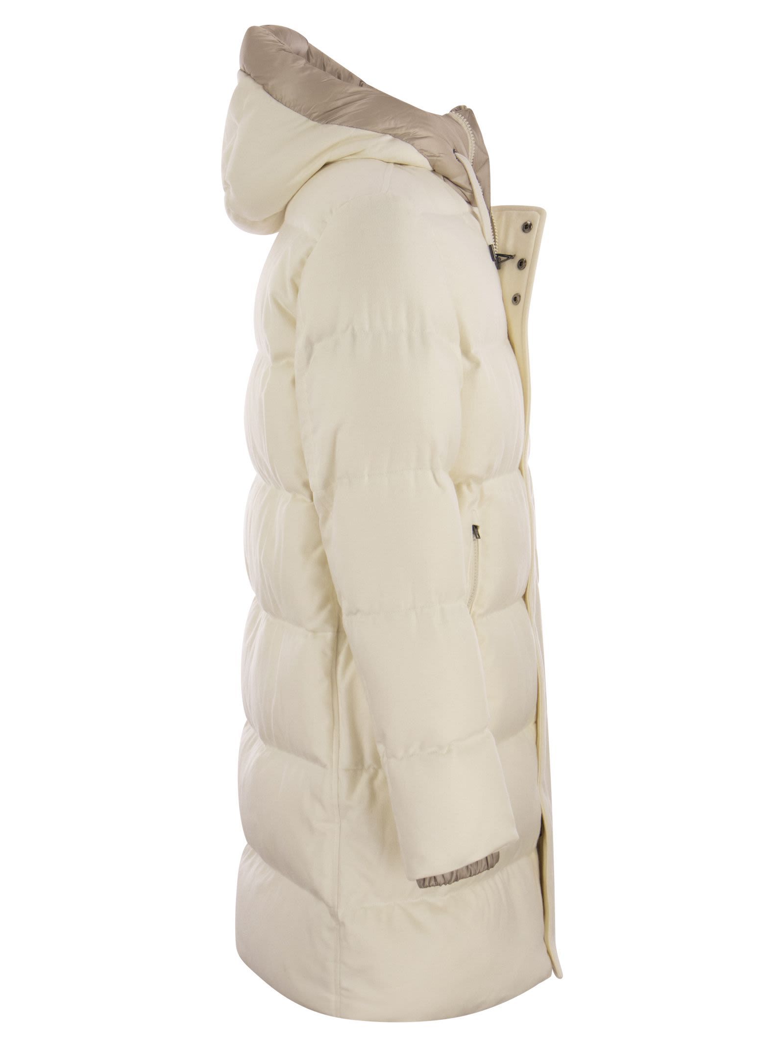 Herno Drawstring Hooded Coat In Brown