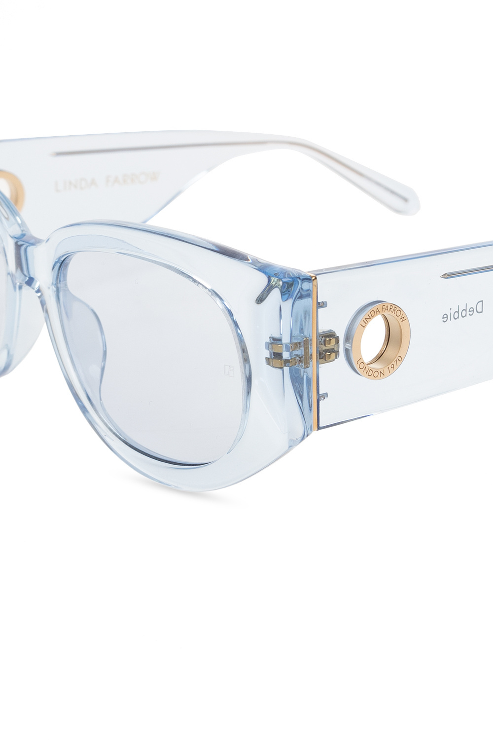 Linda Farrow X Sara Shakeel Debbie Rectangle Framed Sunglasses In Blue