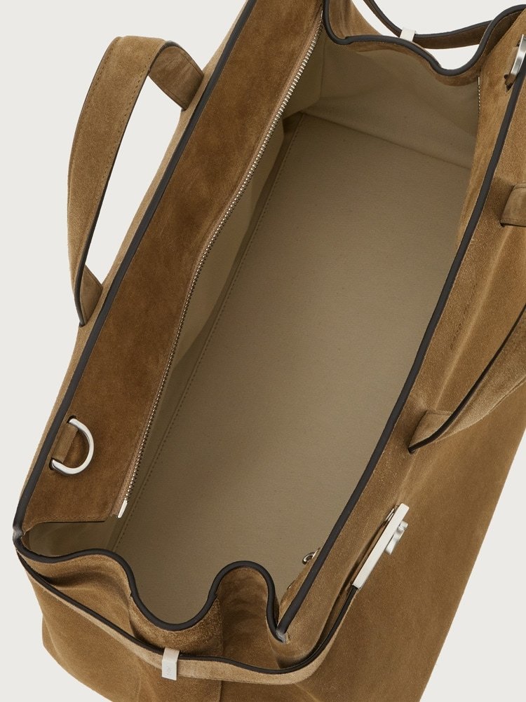 Ferragamo Salvatore  Logo Plaque Briefcase In Brown