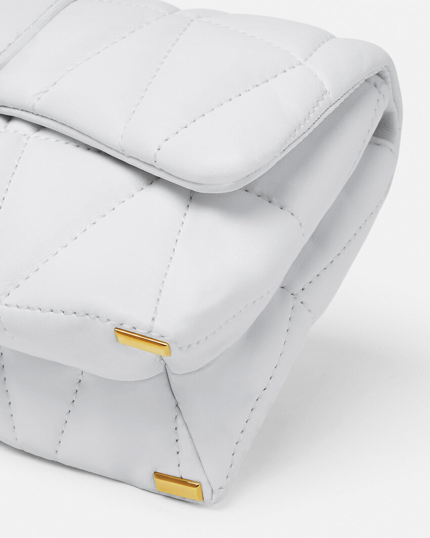 Versace Kleio Quilted Mini Bag In White