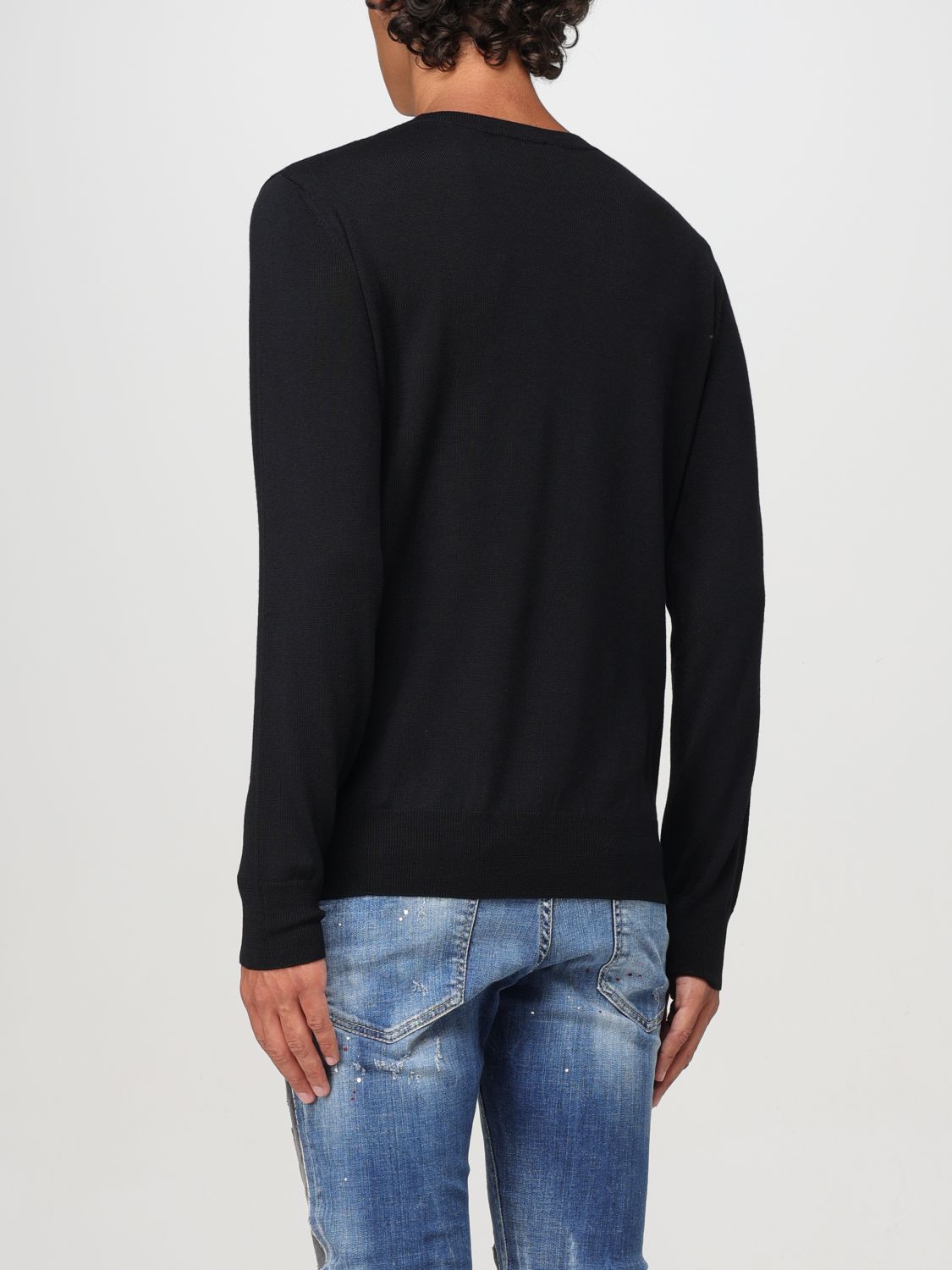 Dsquared2 Logo-print Crew-neck Jumper In Black