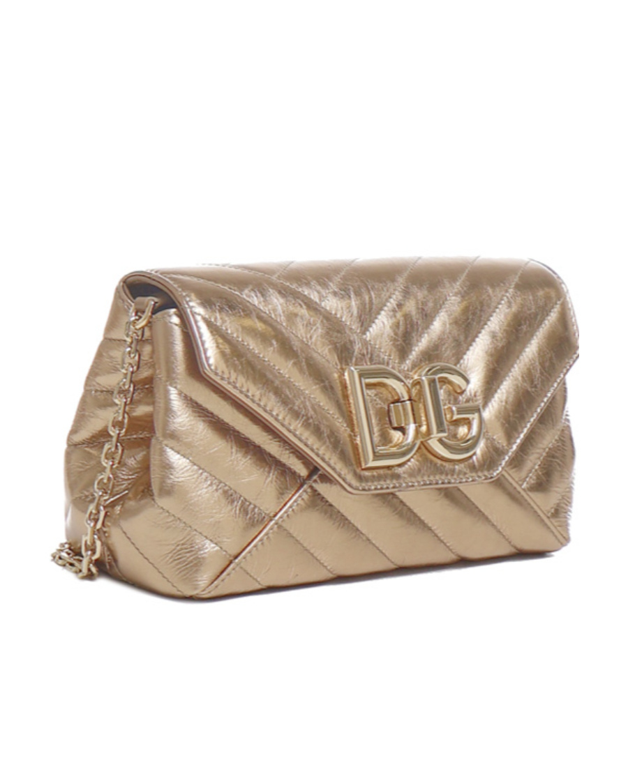 DOLCE & GABBANA DOLCE  GABBANA LOGO PLAQUE QUILTED SHOULDER BAG