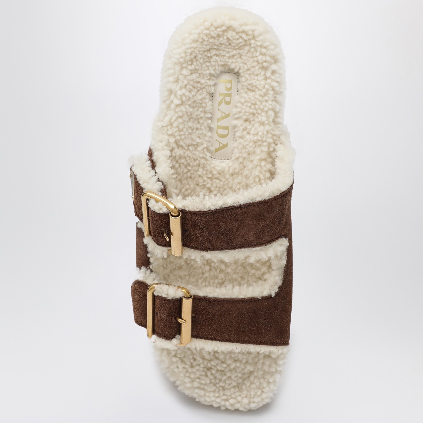 Prada Suede Open Toe Flat Sole Slippers In Multi