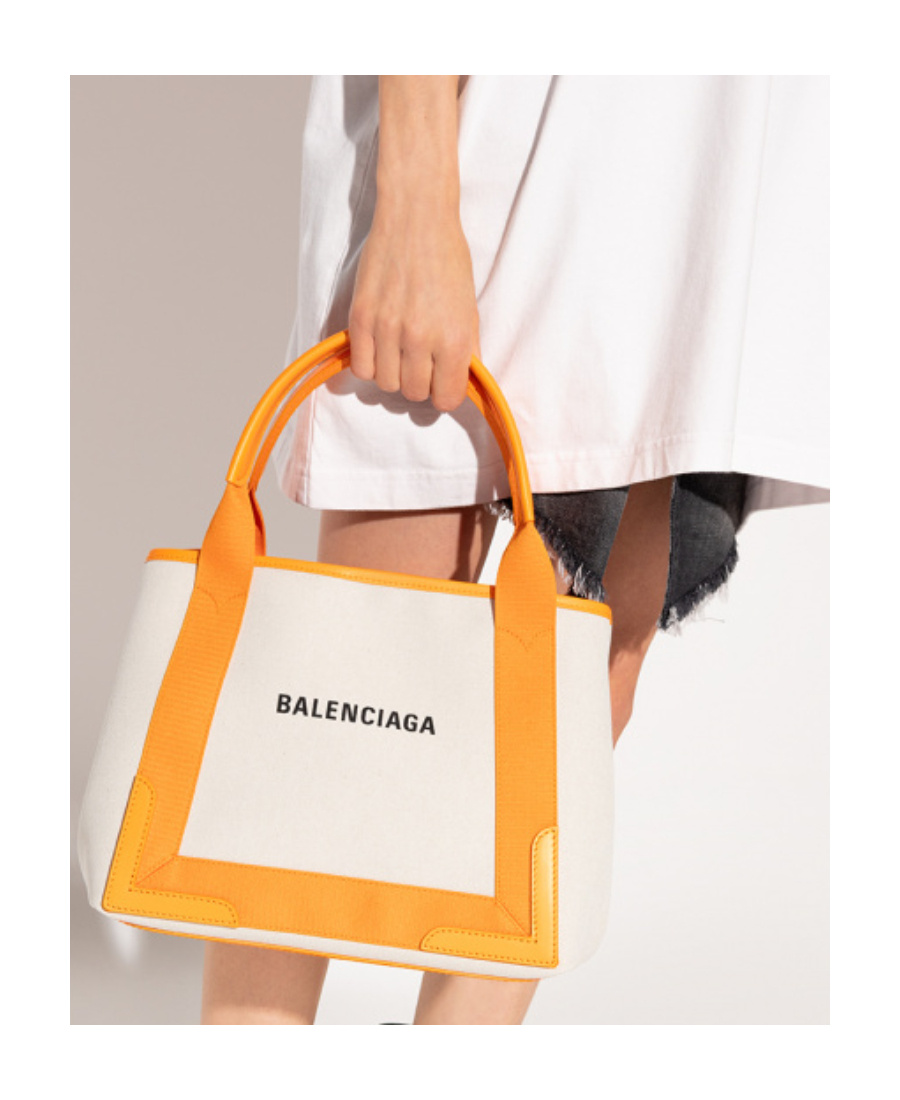 Balenciaga Logo Handbag In White