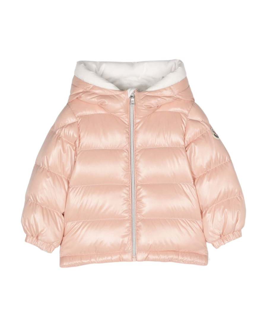 Moncler Long Sleeved Quilted Down Jacket In Pink