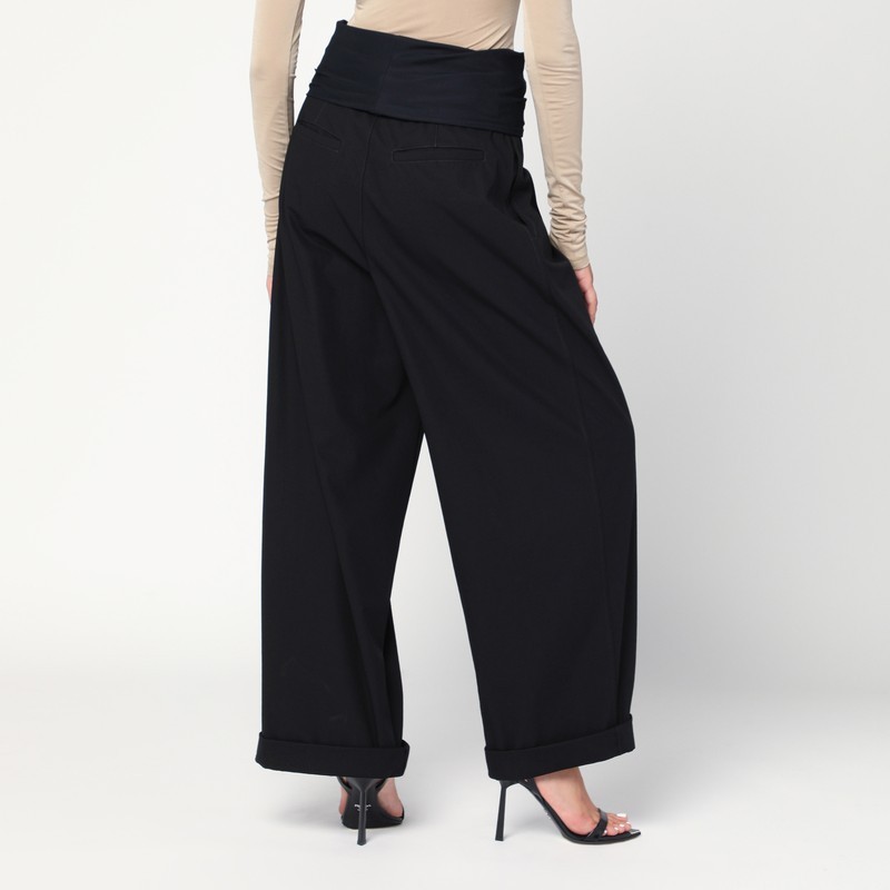 Darkpark Wendy Black Trousers With Elastic Waist In Black