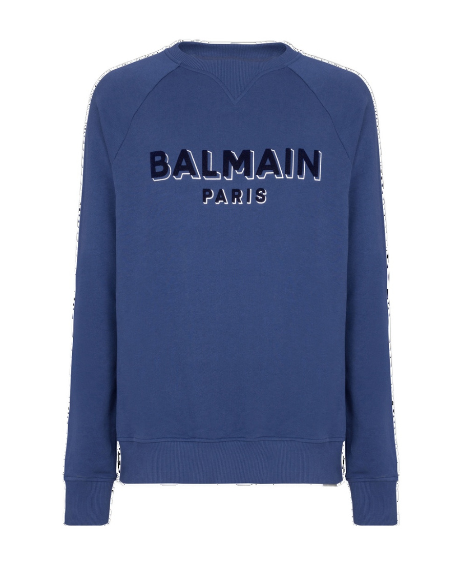 BALMAIN METALLIC FLOCKED BALMAIN SWEATSHIRT 