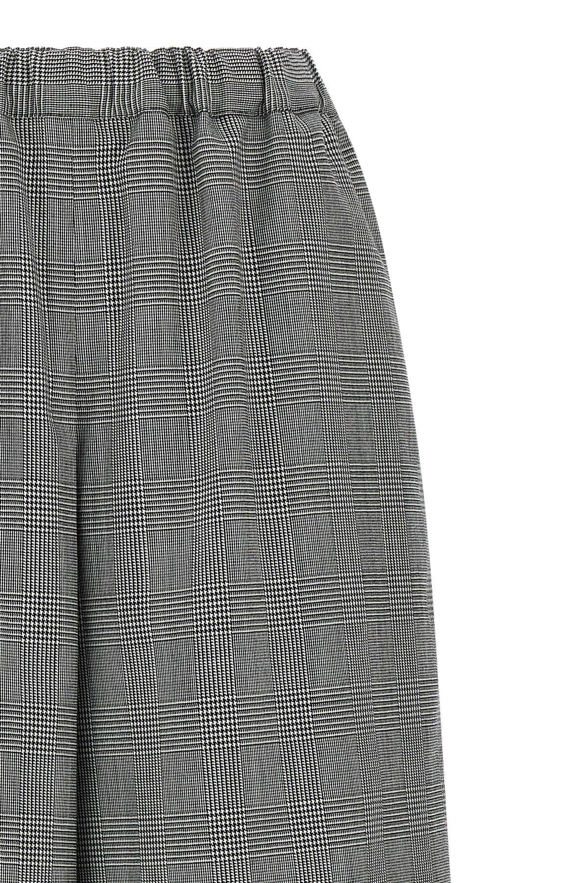 Comme Des Garçons Checked Wool Trousers Wide Leg In Gray