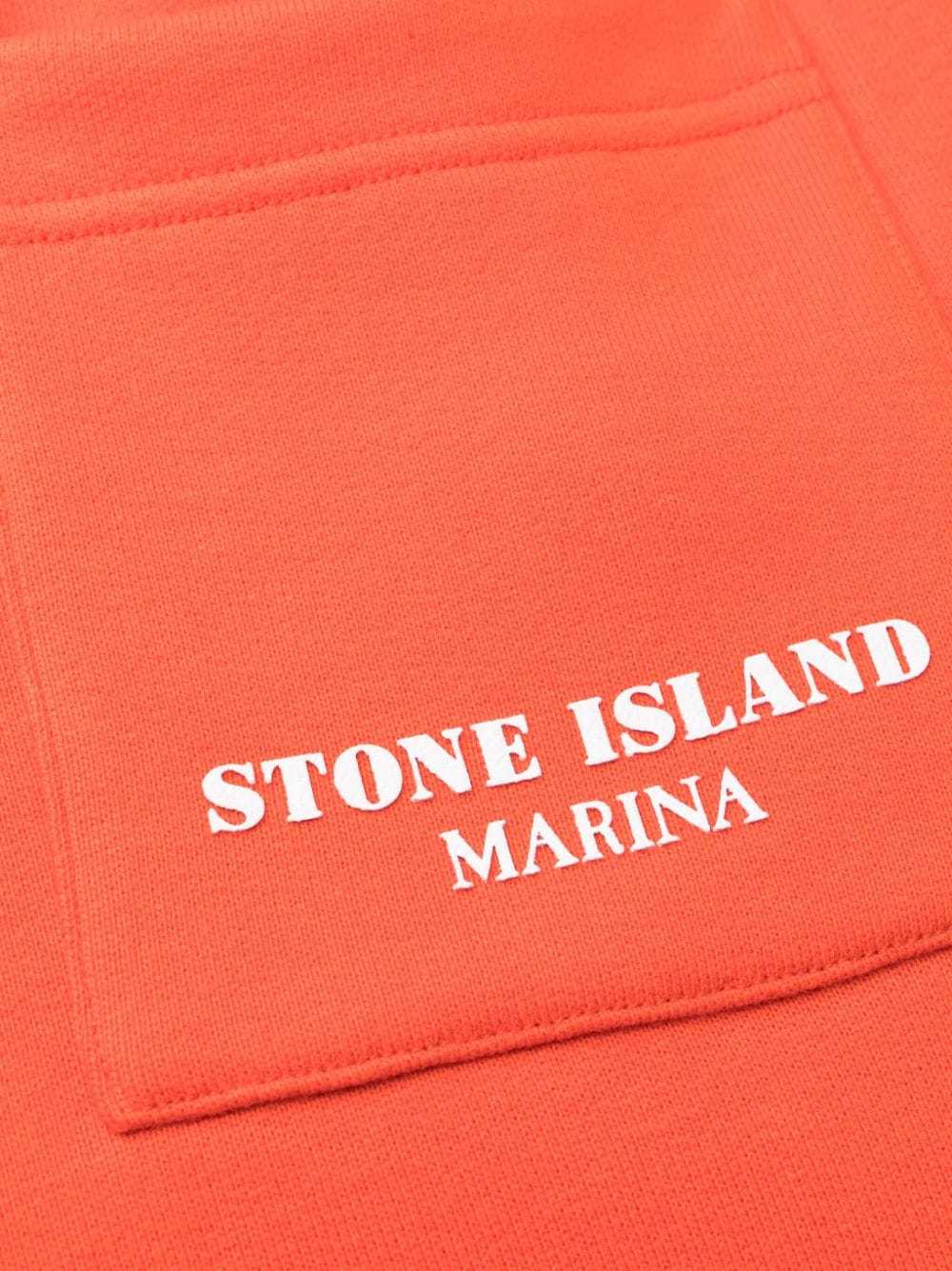 Stone Island Logo-print Fleece Track-pants In Red