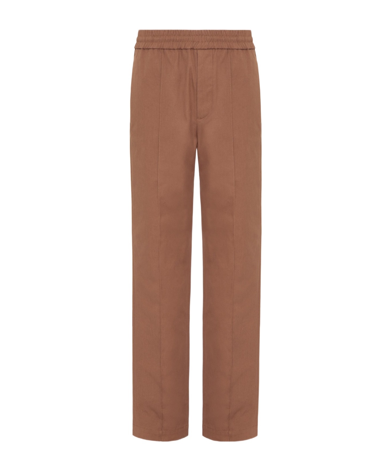 VALENTINO STRETCH COTTON CANVAS TROUSERS WITH RUBBERISED V DETAIL