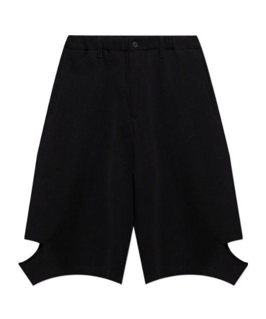 Shop Yohji Yamamoto Elastic Waist Shorts In Black