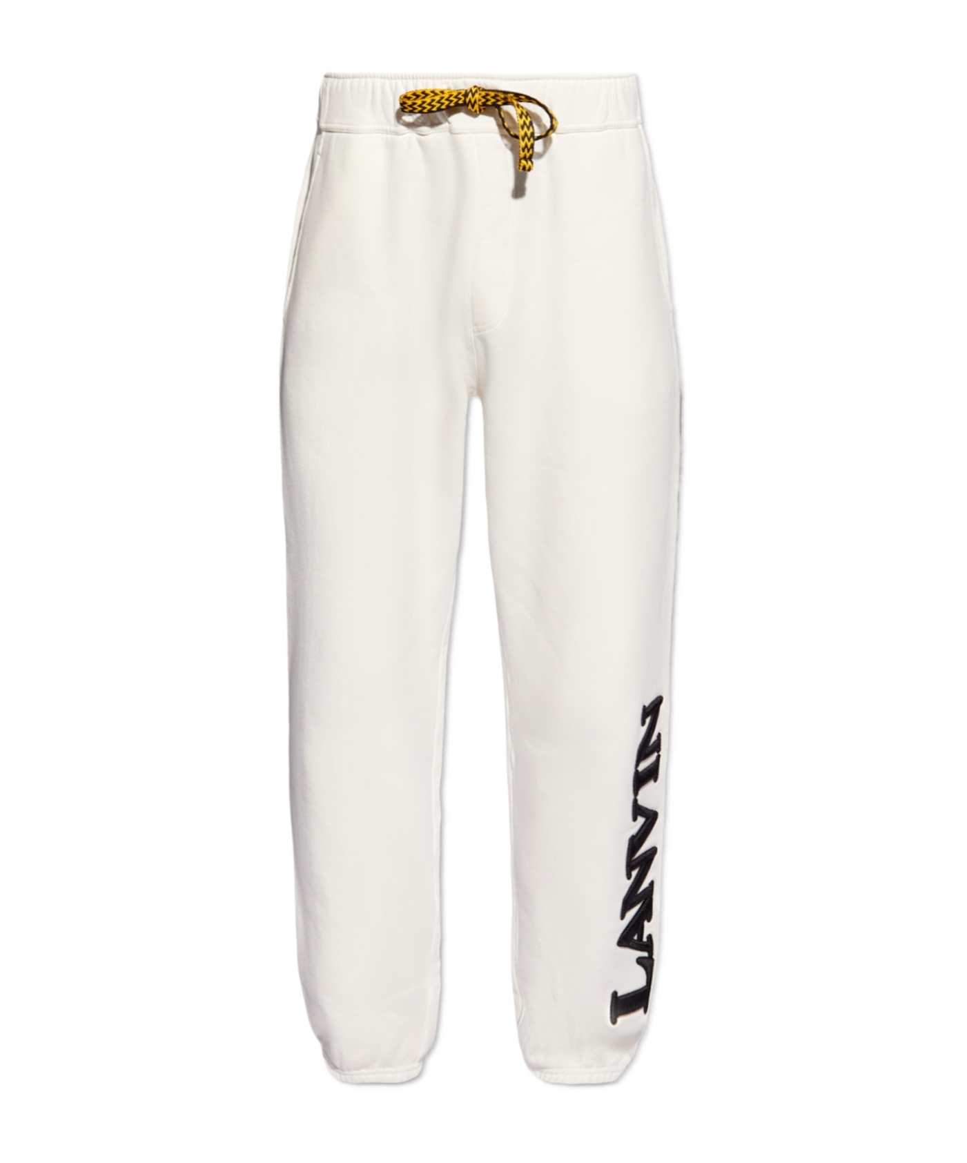 Lanvin Logo-embroidered Cotton Track Trousers In White