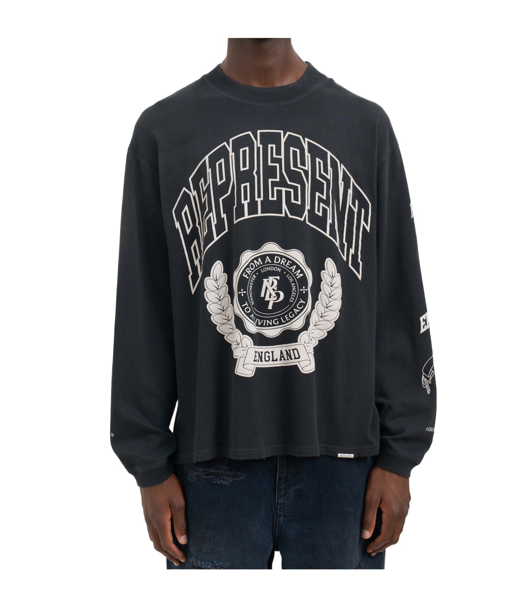Represent Legacy Crest Long-sleeve T-shirt In Black