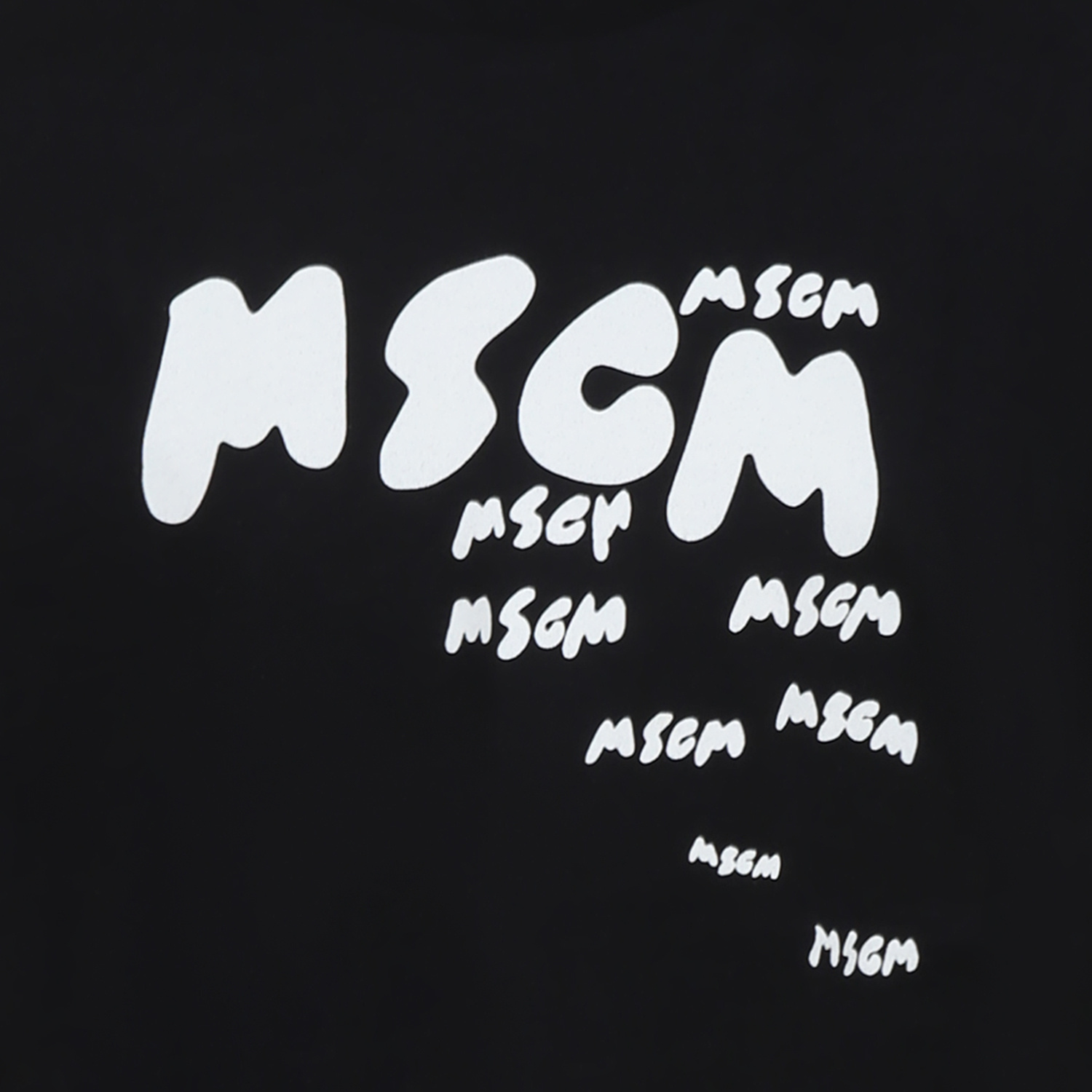 Msgm Open-necked Black Shirt In Black