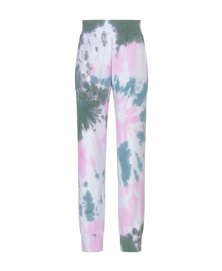 Dior Tie-dyed Logo Sweatpants In White/pink/khaki