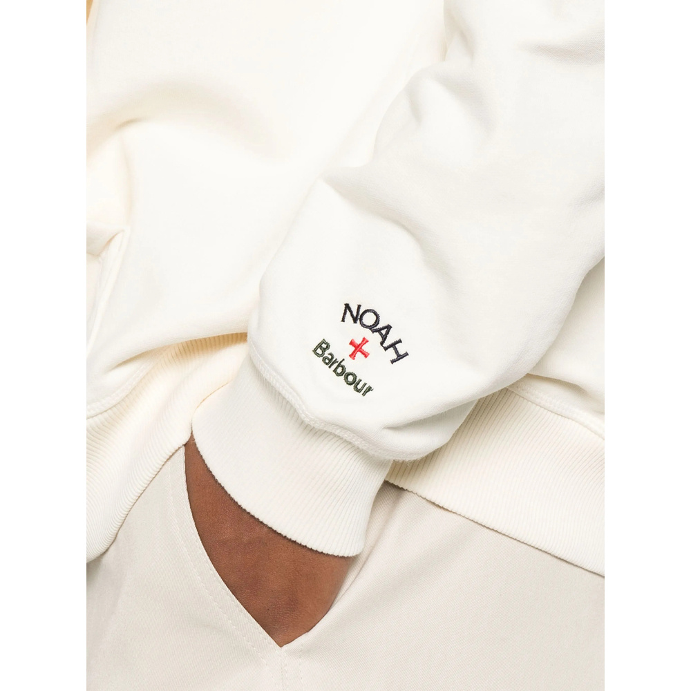 Barbour X Noah Cotton Hoodie In White