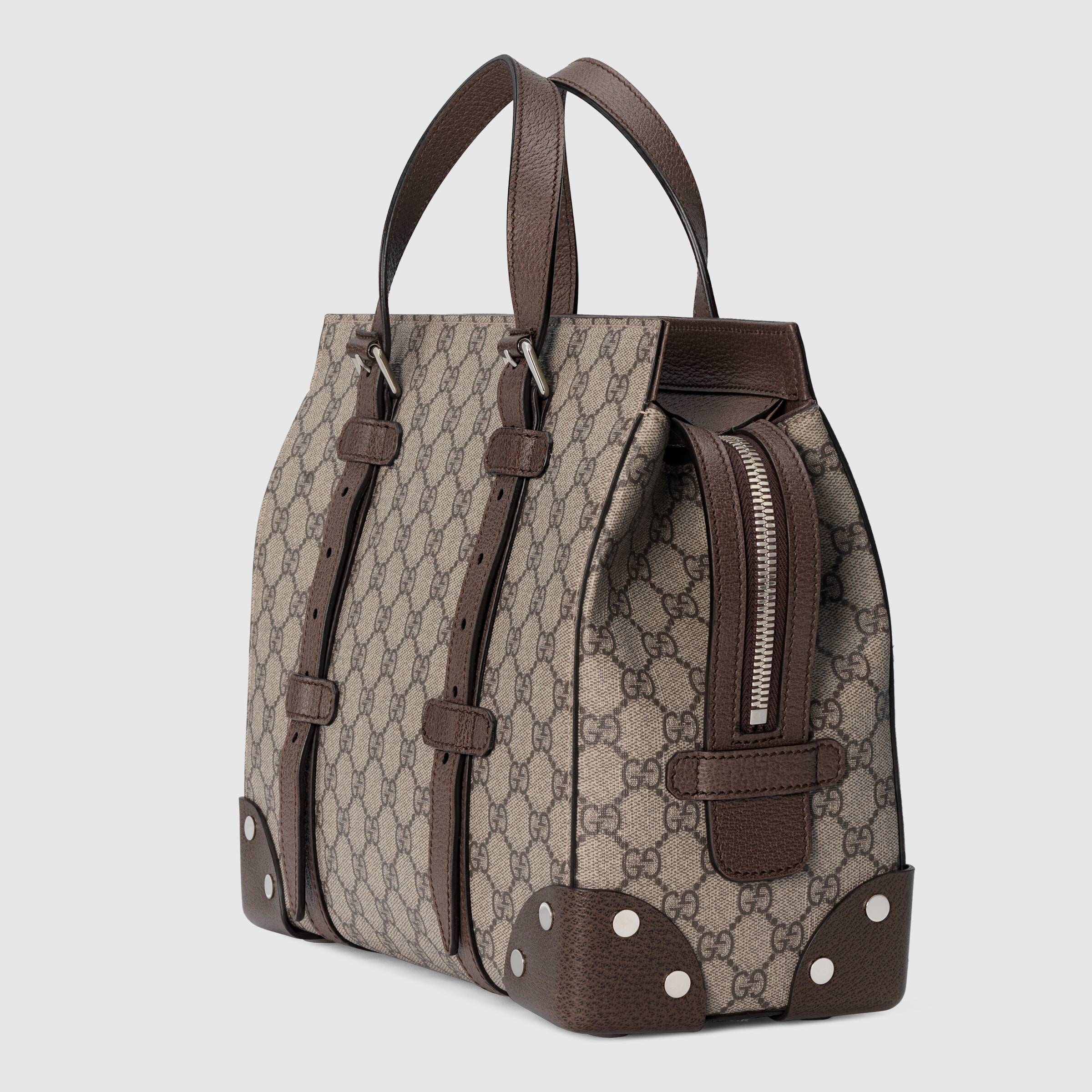 Gucci Gg Supreme Tote Bag In Gray