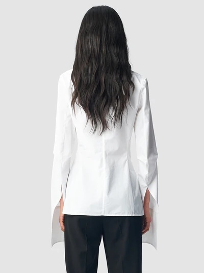 Ann Demeulemeester Linsey Open Front Poplin Shirt In White