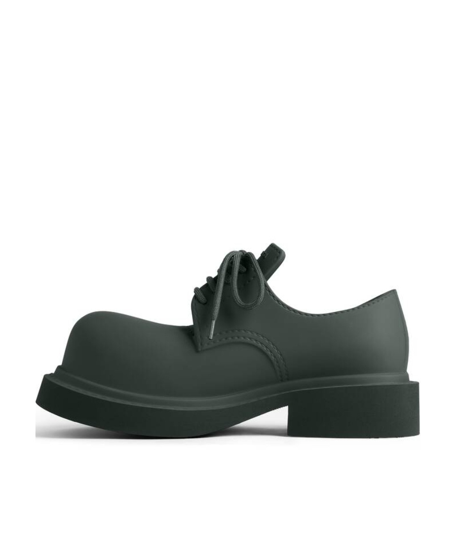 Balenciaga Bottle Green Eva Steroid Lace-up Shoes In Black