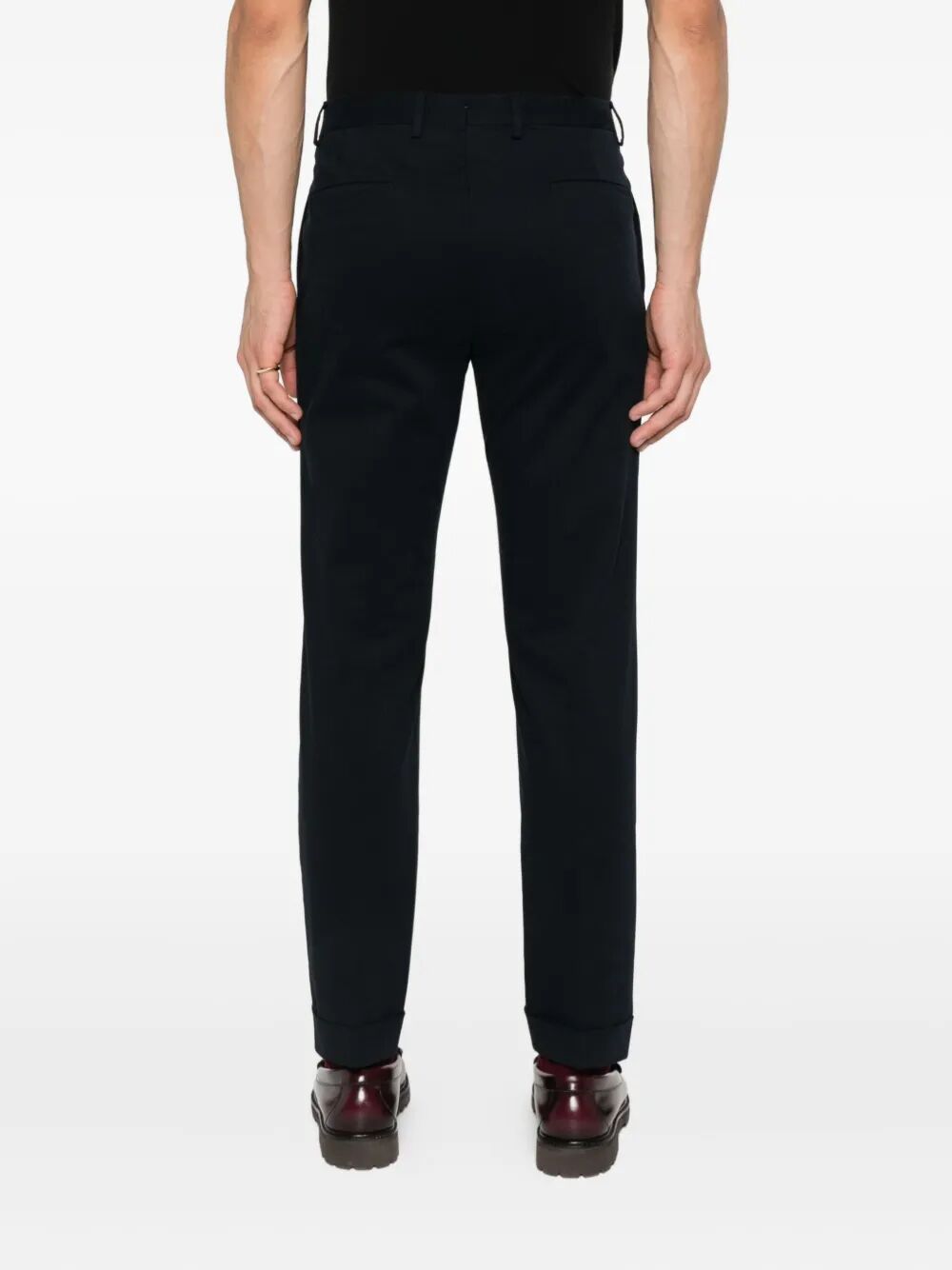 Barba Napoli Pleated Casual Pants In Black