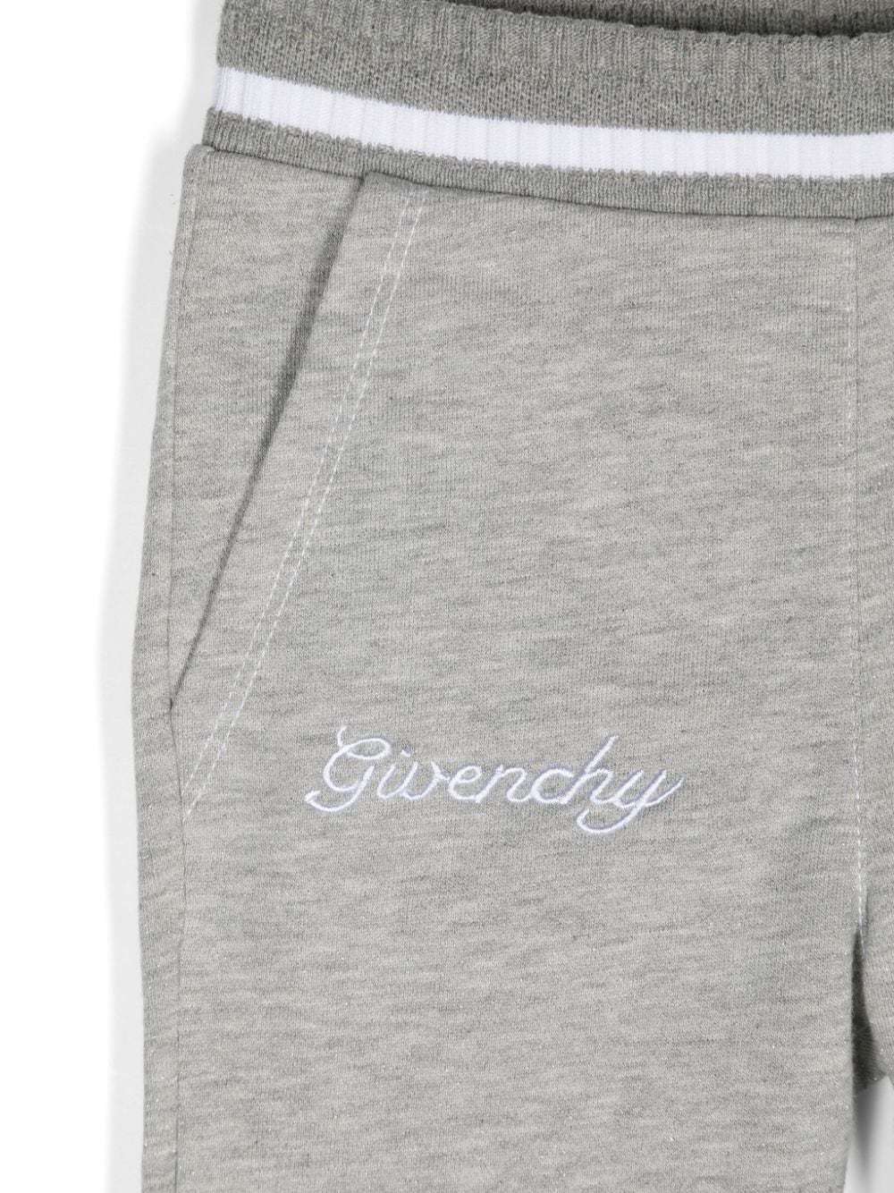 Givenchy Logo-embroidered Mélange Track Pants In Gray