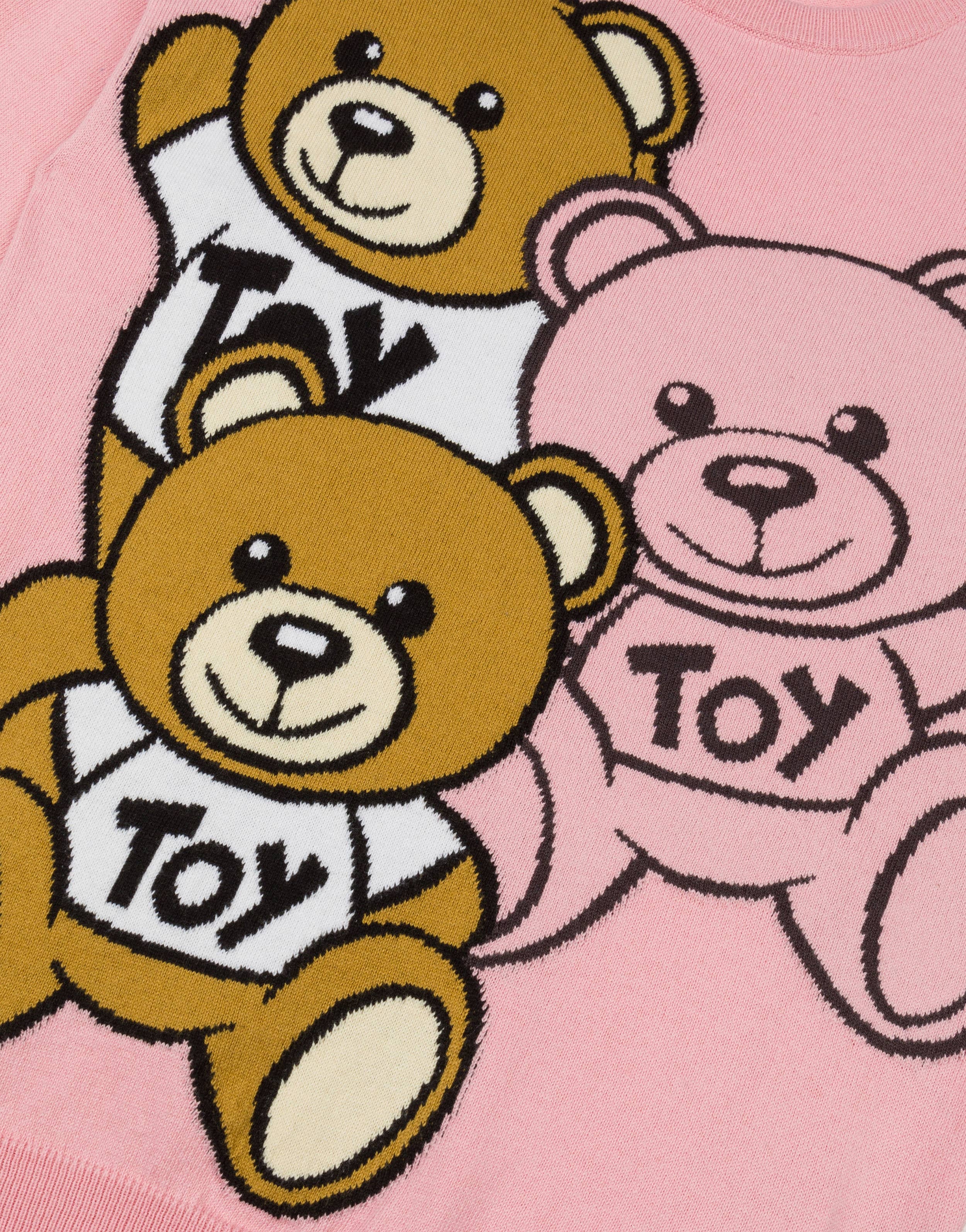 Moschino Baby Teddy Bear Cotton Jersey T-shirt In Pink