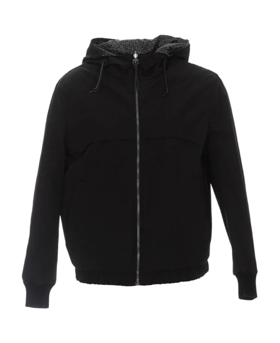 Ferragamo Double-sided Gancini With Hat Casual Jacket In Black