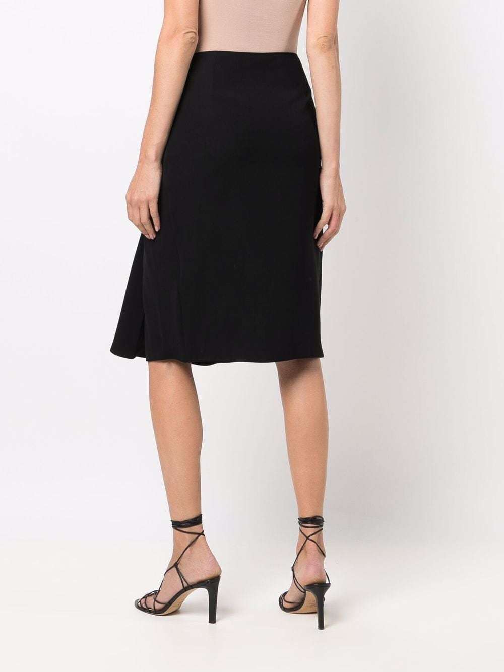Versace Chic Midi Skirt With Side Zip Closure In Blue