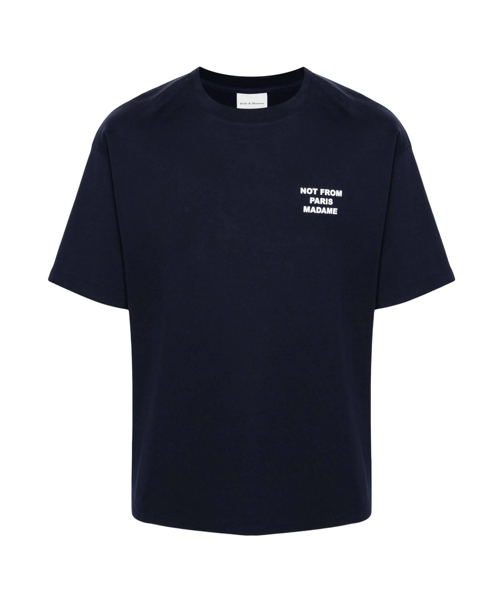 Drôle De Monsieur Black Crewneck T-shirt With Slogan Print On The Front And Back In Black