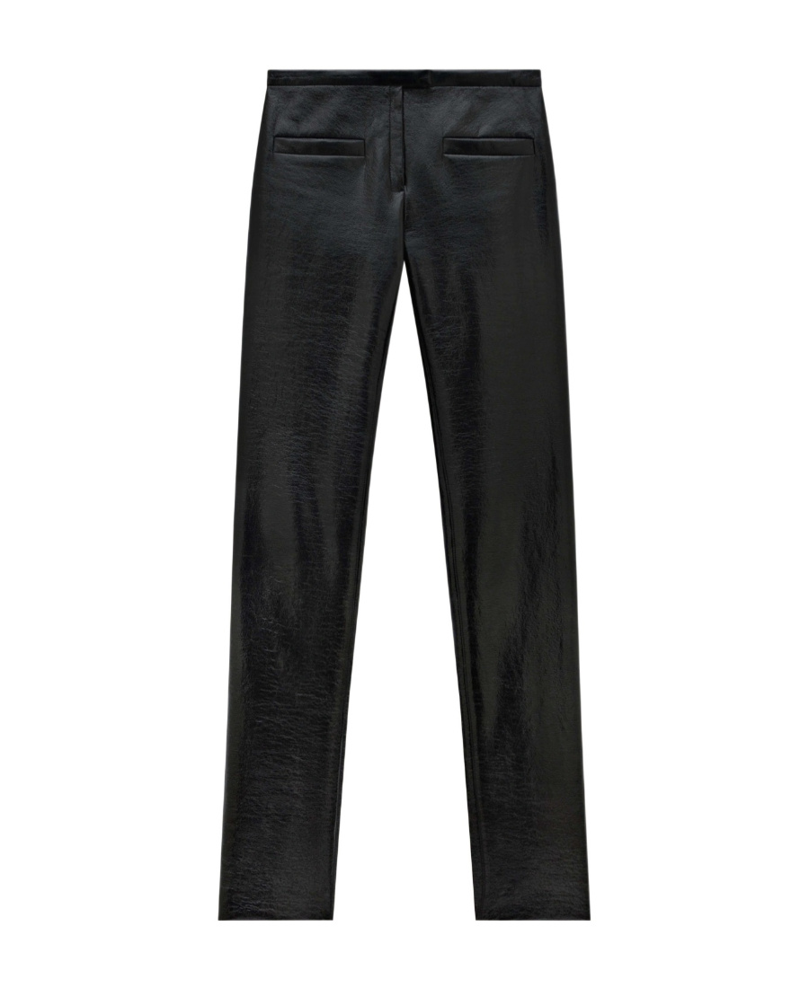 Shop Courrèges Tube Vinyl Trousers In Black