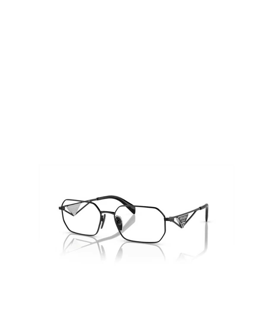 Prada Logo-plaque Geometric-frame Glasses In Black