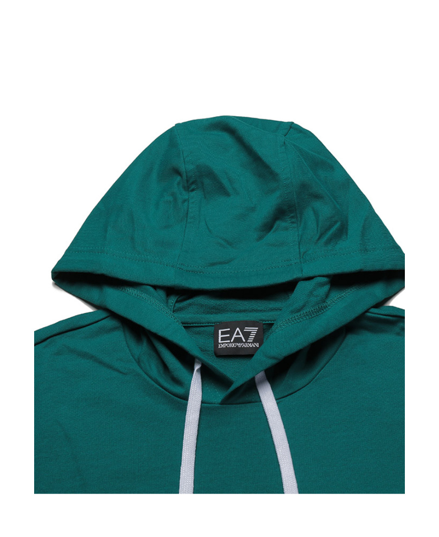 Ea7 Logo Pattern Hoodie In Green