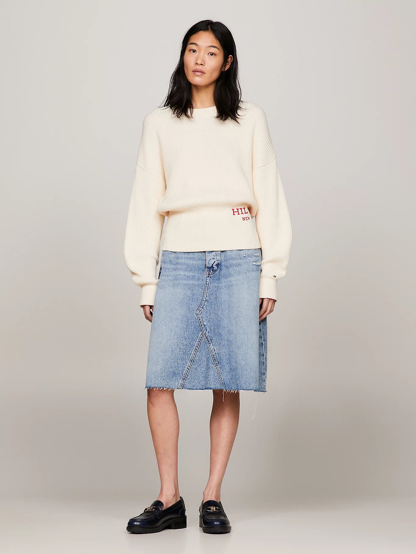 Tommy Hilfiger Skirt Dnm Rw Relaxed Skirt Mio Wrn In Blue