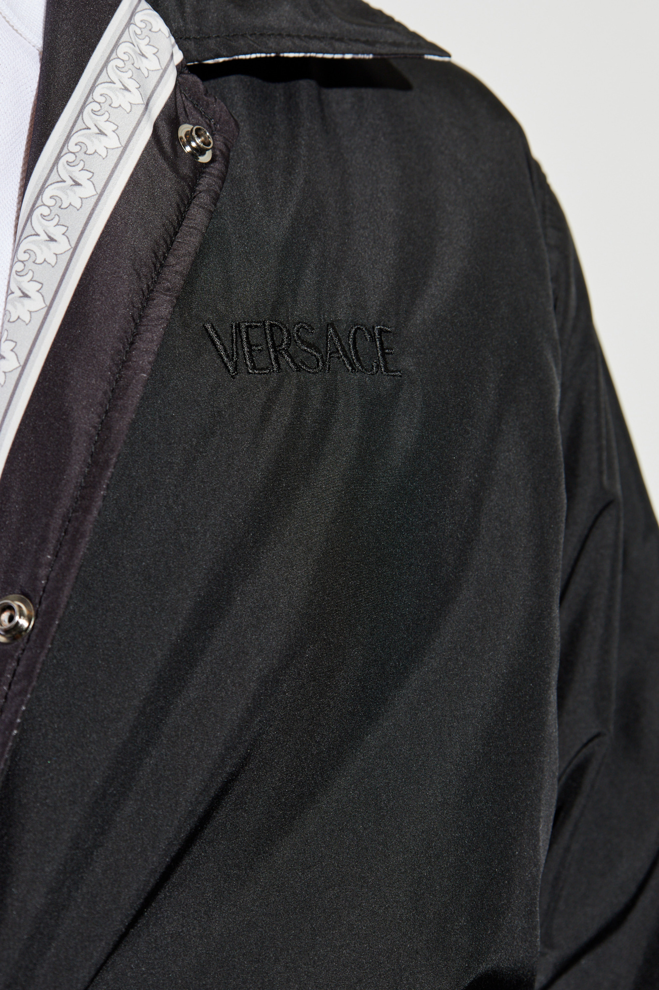 Versace Reversible Black Jacket With Baroque Print