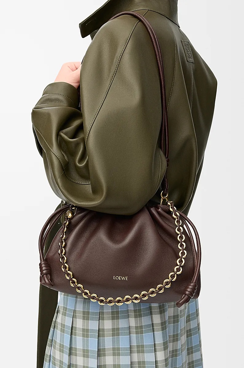 Loewe Medium Flamenco Purse Shoulder Bag In Soft Nappa In Brown