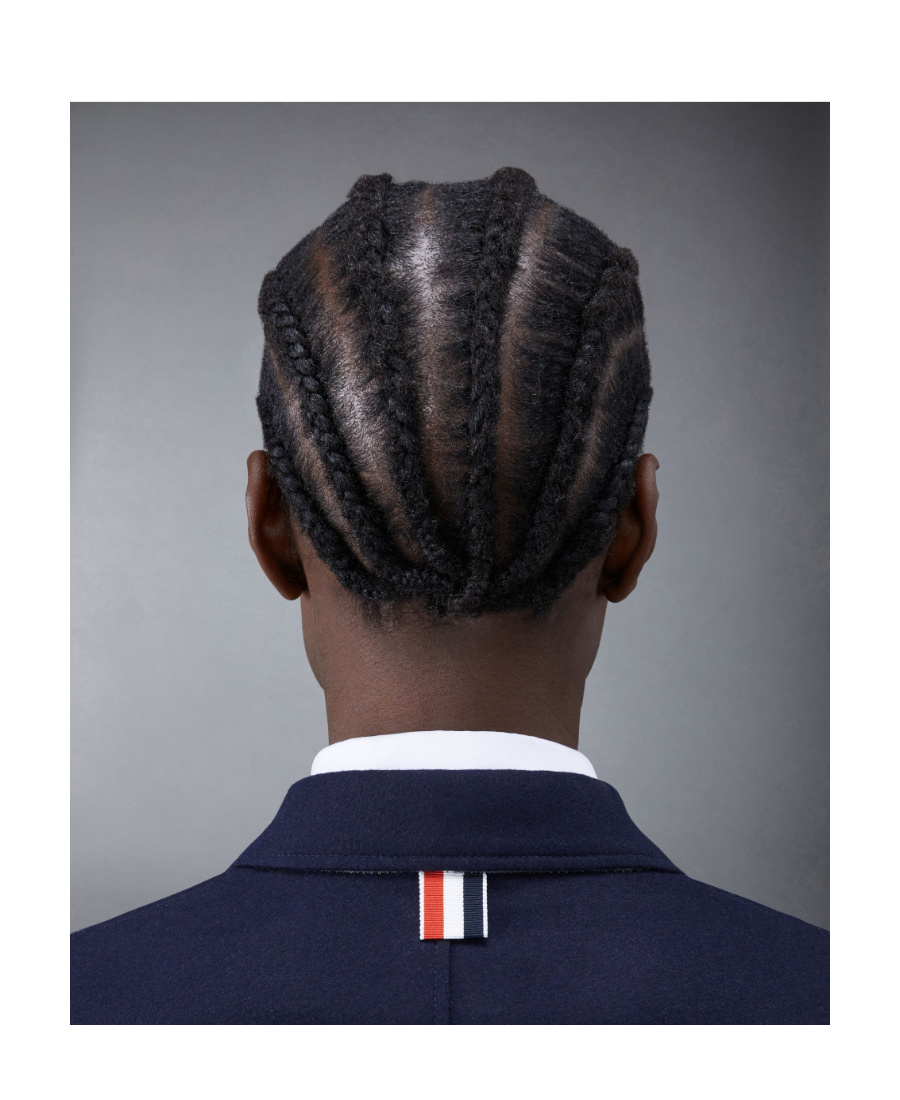 Thom Browne Single-breasted Stripe-sleeve Blazer In Black