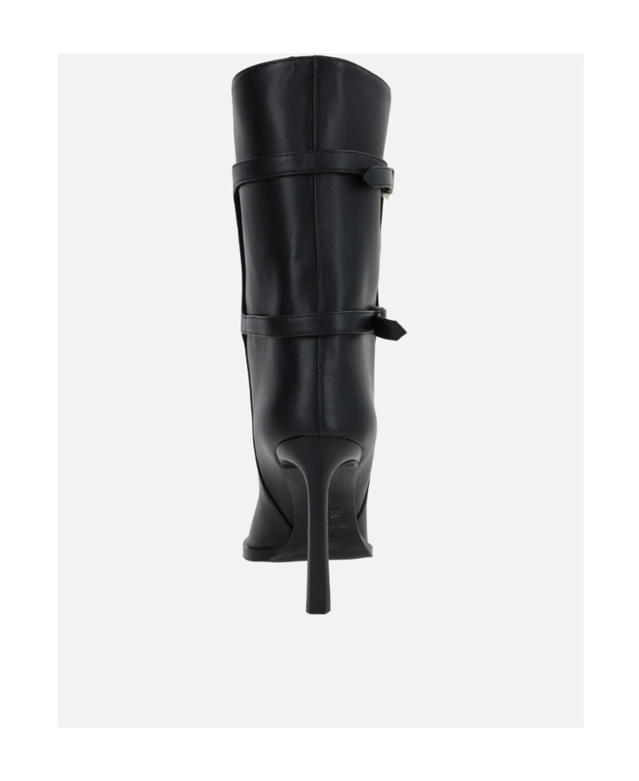 Sergio Rossi Sr Thalestris 95mm Leather Boots In Black