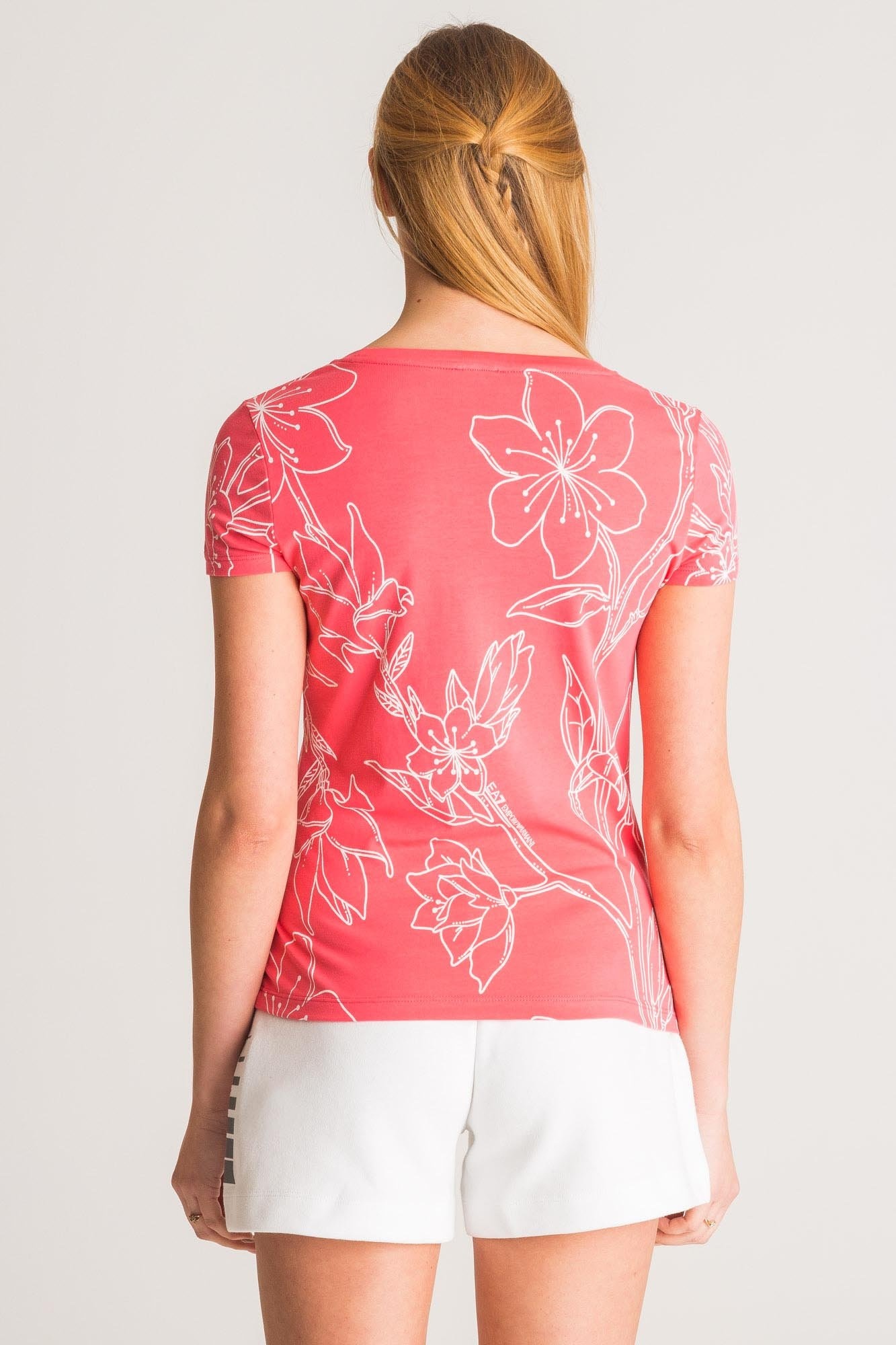 Ea7 Logo Short-sleeved T-shirt In Pink