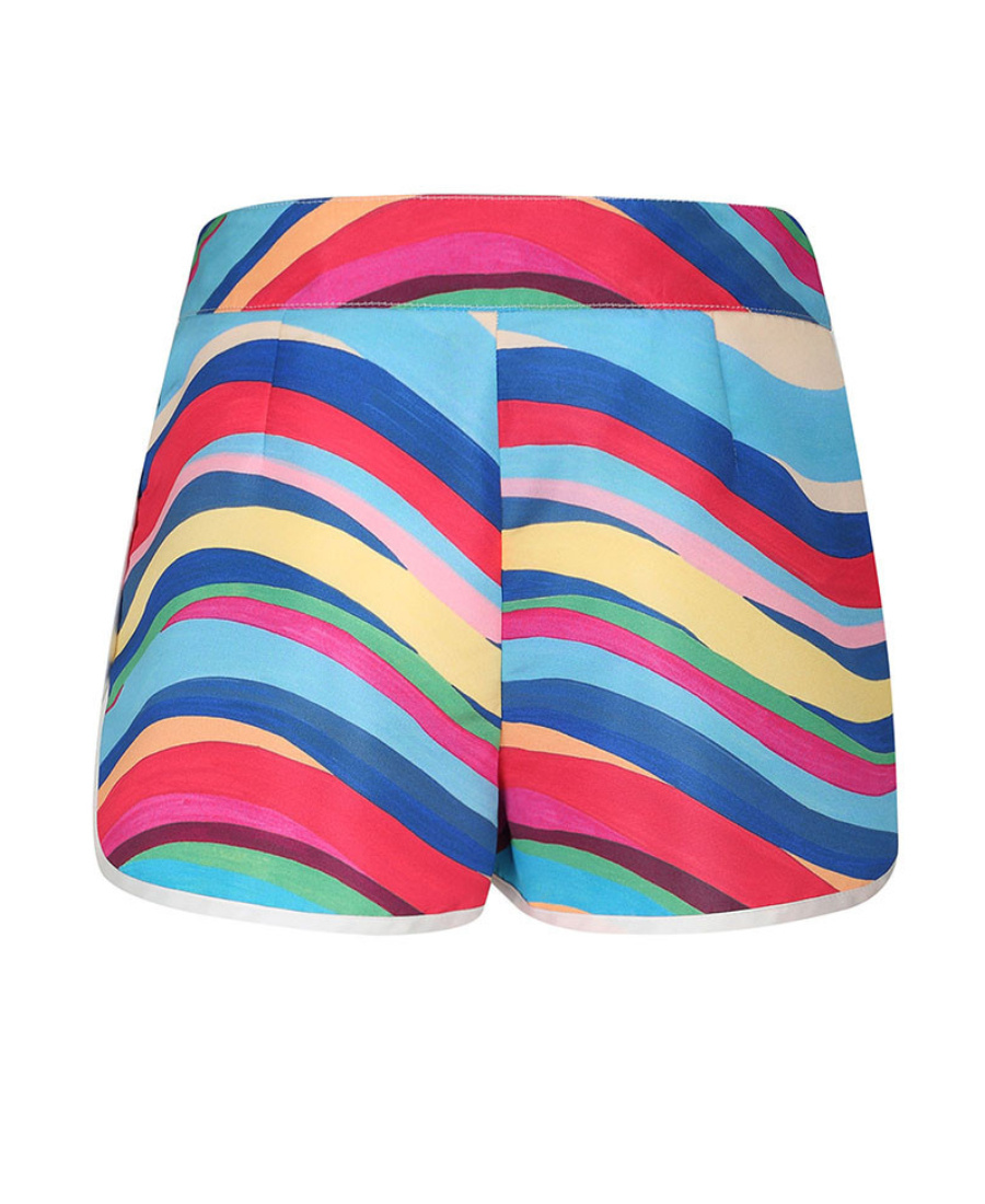 Red Valentino Striped Shorts In Multicolor