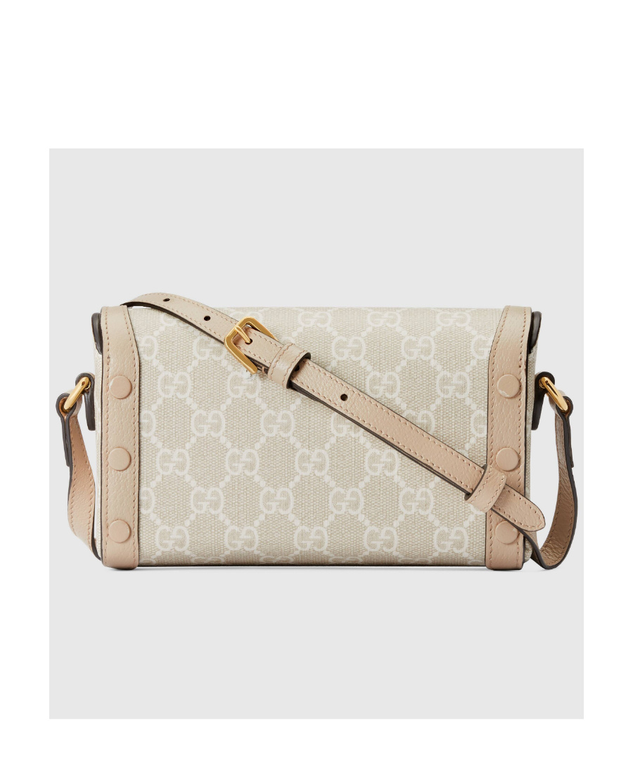 Gucci Horsebit 1955 Gg Mini Crossbody Bag In Nude
